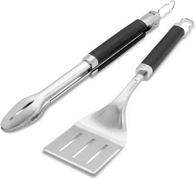 Juego herramientas parrilla acero inox con espátula biselada