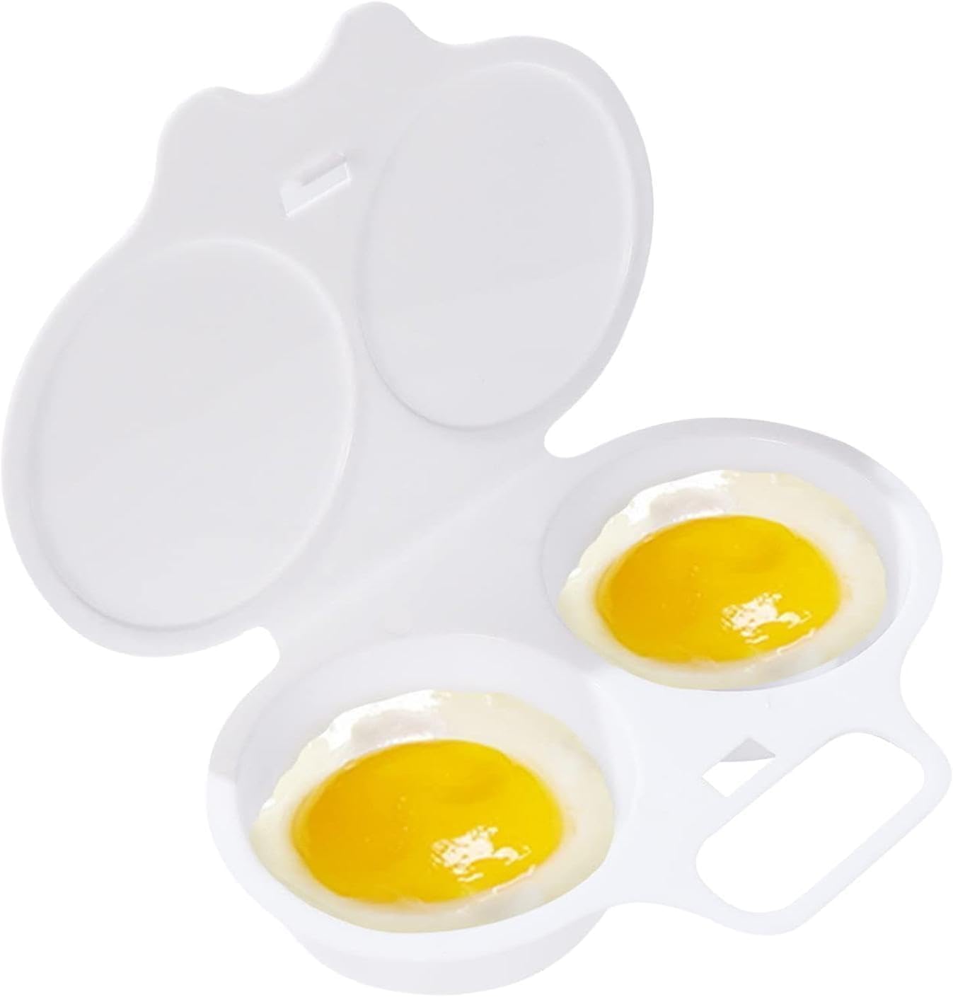 Olla de huevos antiadherente con tapa para microondas