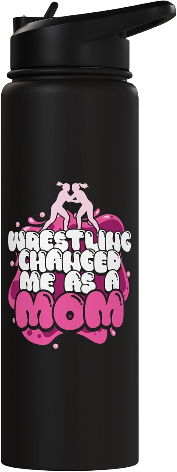 Botella de agua acero inoxidable aislada madre luchadora