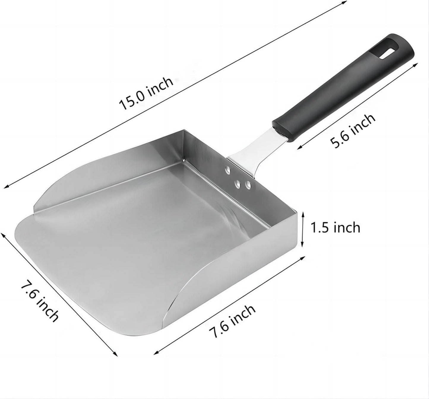 Cuchara acero inox para parrilla Hibachi y arroz frito
