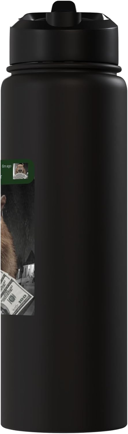 Botella agua acero inox aislada Capybara