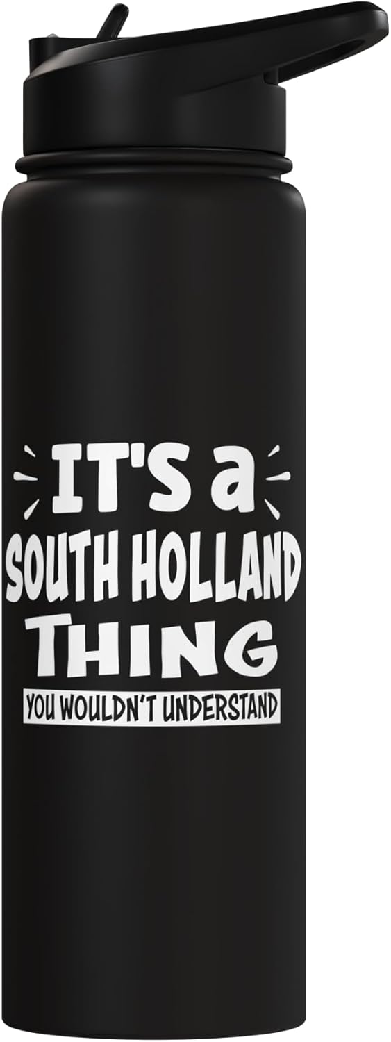 Botella de agua acero inoxidable aislada South Holland