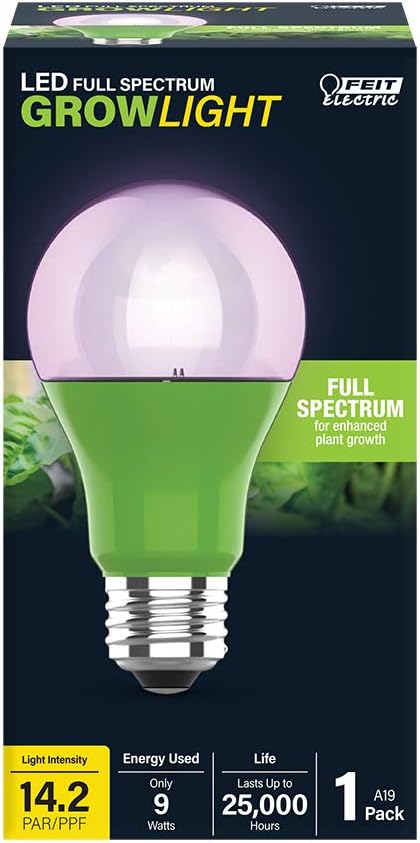 Bombilla LED espectro completo A19 equivalente 60W color verde