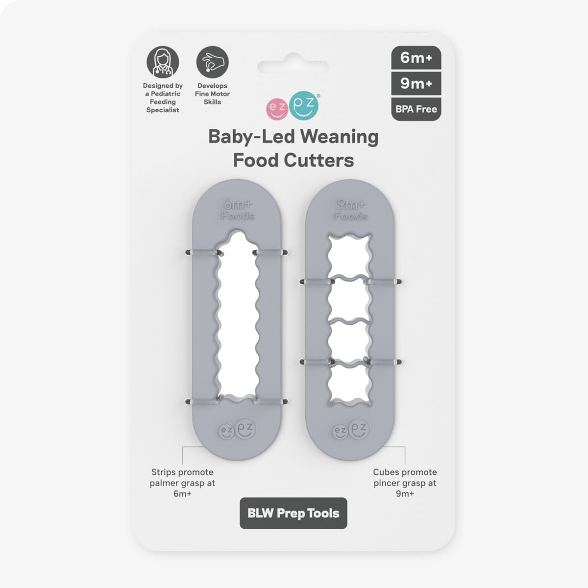 Juego de alimentación para bebé ezpz con cuchillos y cucharas de silicona