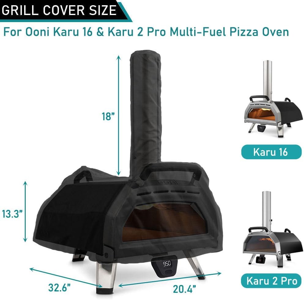 Cubierta horno pizza Ooni Karu 16 y 2 Pro 600D resistente