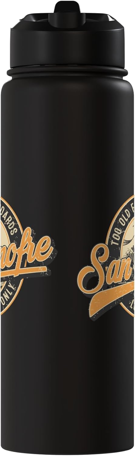 Botella de agua acero inoxidable sin BPA para surf retro wave