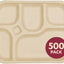 500 Pzas Bandejas Compostables Divididas 12x9.5”