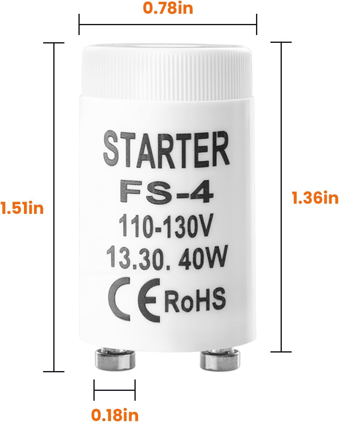 Arrancador luz fluorescente 13-40W paq 2 comp Leviton