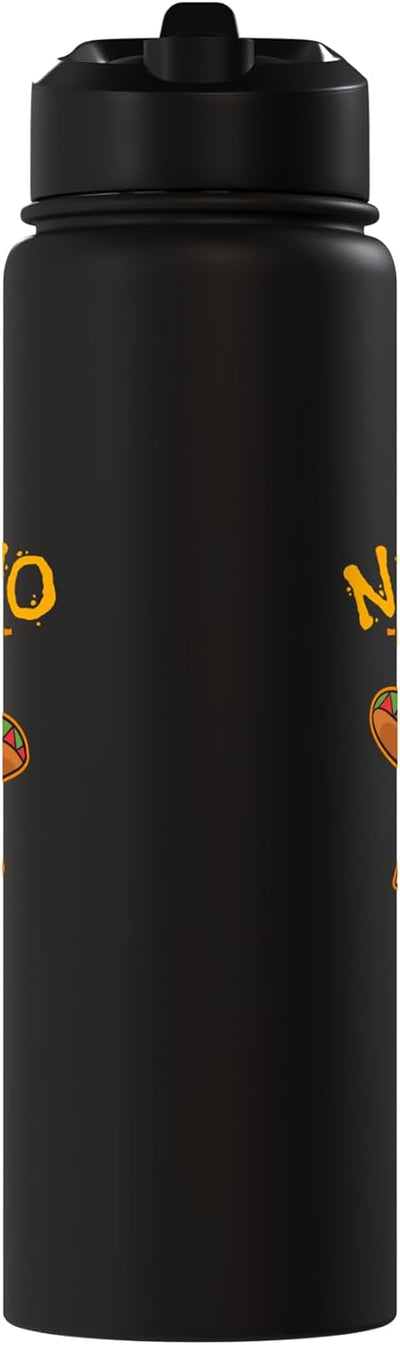 Botella de agua personalizada con nombre divertida de taco acero inoxidable aislada