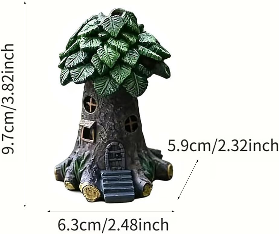 Casa de hadas de resina para jardín miniatura decoración