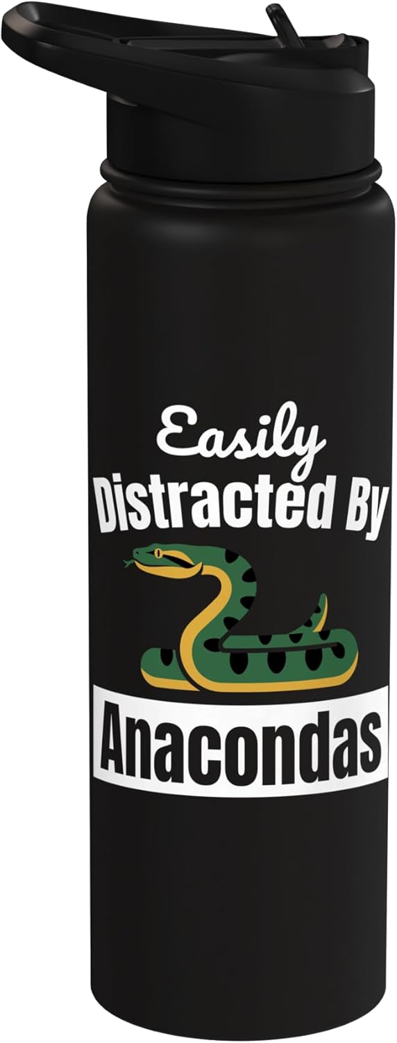 Botella agua acero inox aislada con serpiente anaconda