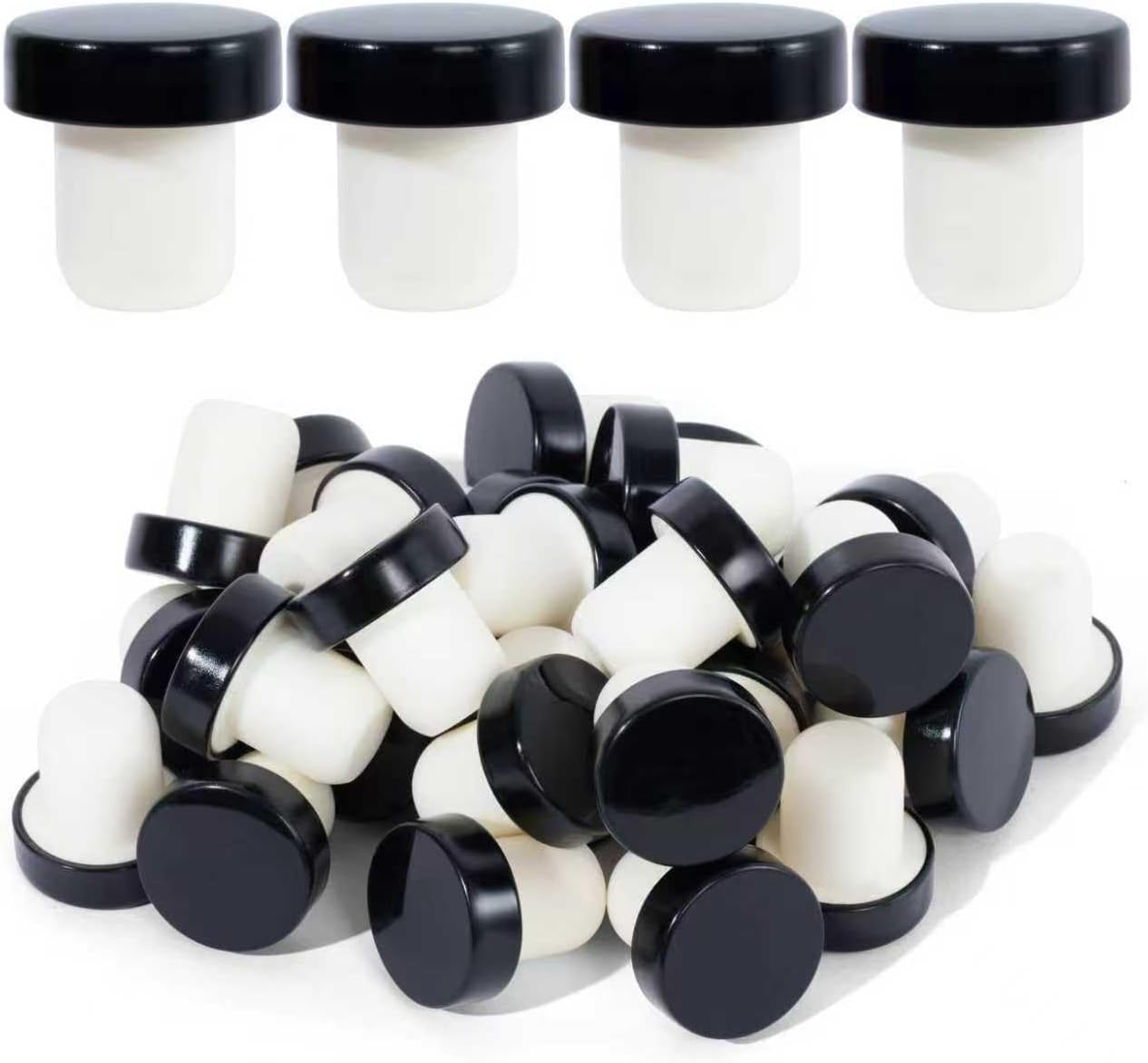 Tapón en forma de T de corcho reutilizable para botellas negro 20 piezas