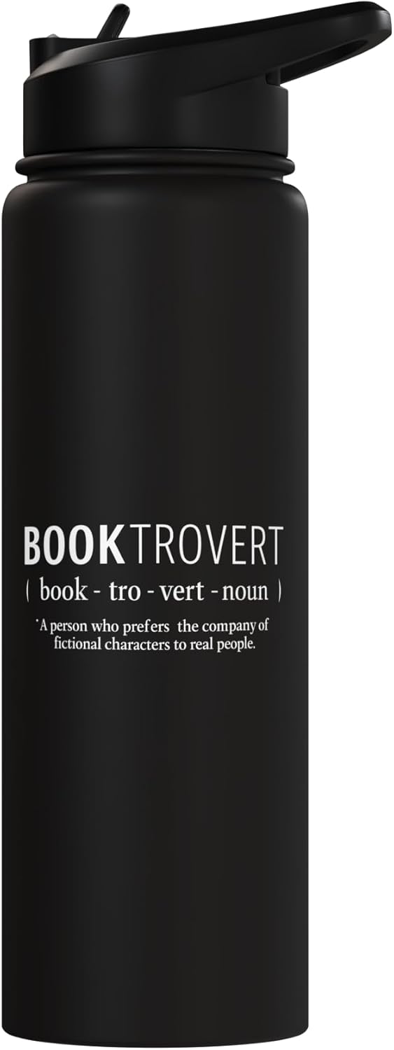 Botella de agua acero inoxidable para bookworms y lectores