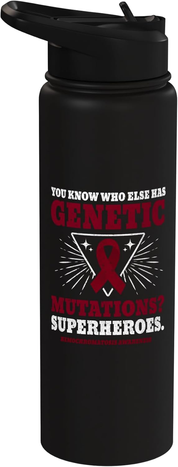 Botella agua acero inox aislada Hemochromatosis Warrior