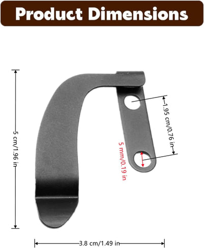 Clip cinturón acero inox 420 para funda Kydex