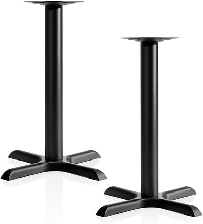 Paquete de 2 bases de mesa de hierro fundido 22 x 22 pulgadas con columna de 3 pulgadas de diámetro y capacidad de 500 libras