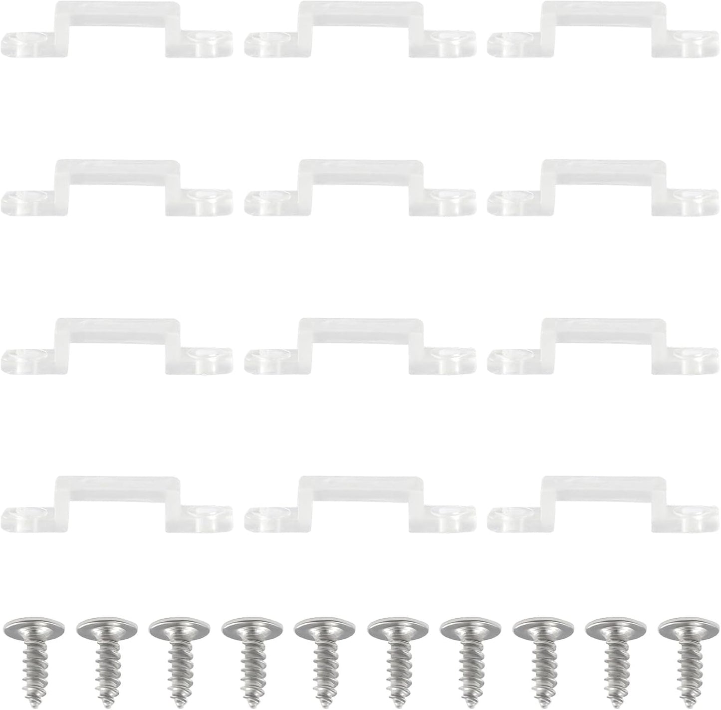 100 Pzas Soportes LED transparentes para tiras 12mm IP67/68