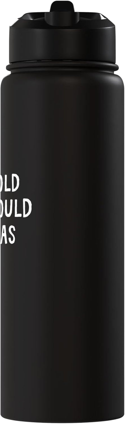 Botella de agua acero inoxidable aislada con panda divertido