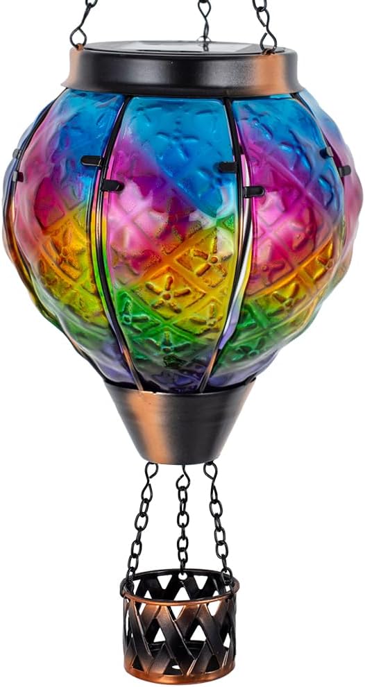Linterna solar colgante globo aire caliente impermeable jardín
