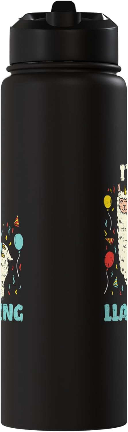 Botella de agua acero inoxidable aislada Llama para cumpleaños