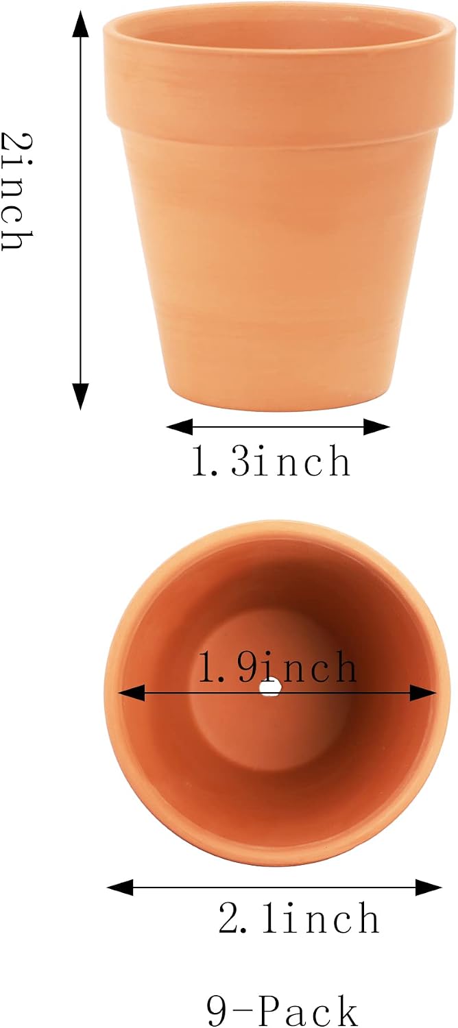 Macetas terracota 2pulg set 9 para suculentas cactus decoración