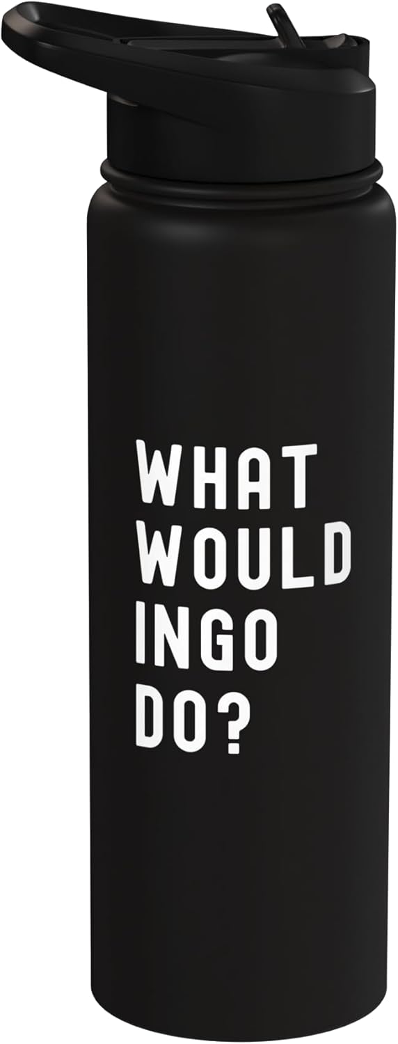 Bottella de agua aislada acero inoxidable What Would Ingo Do
