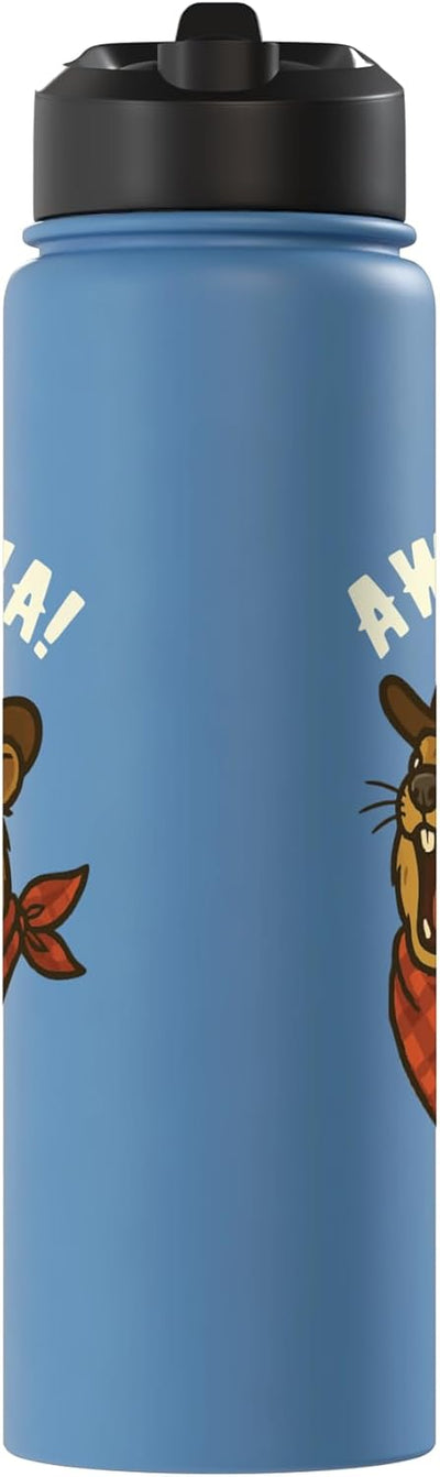 Botella de agua acero inoxidable aislada Howdy Cowboy Rock Hyrax Awawa