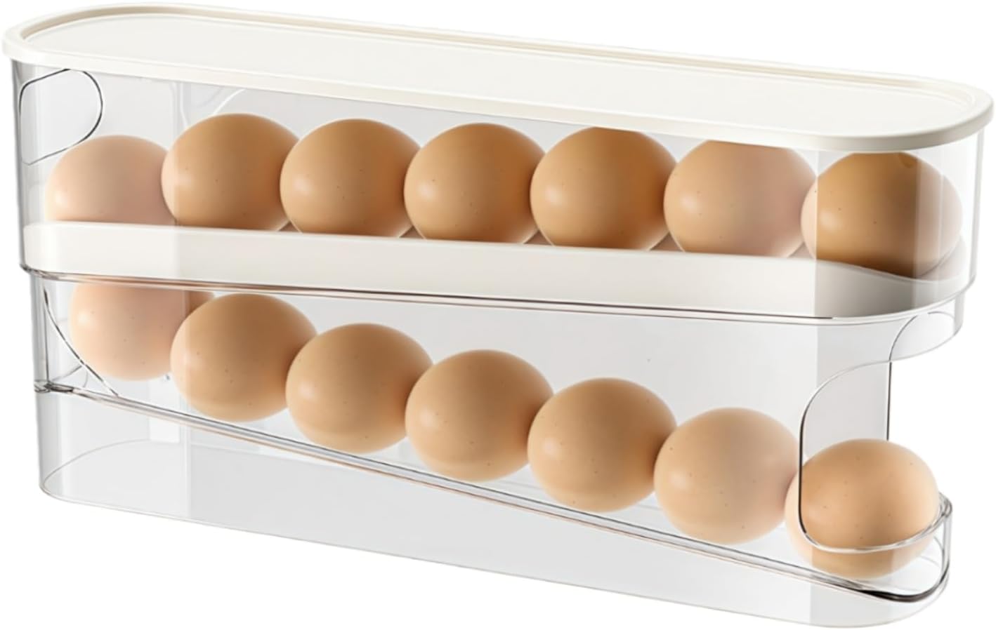 Soporte para huevos rodante organizador automático para nevera