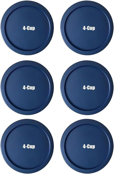 6 Pzas tapas Pyrex para cuencos vidrio 4 tazas redondas 6.25pulg