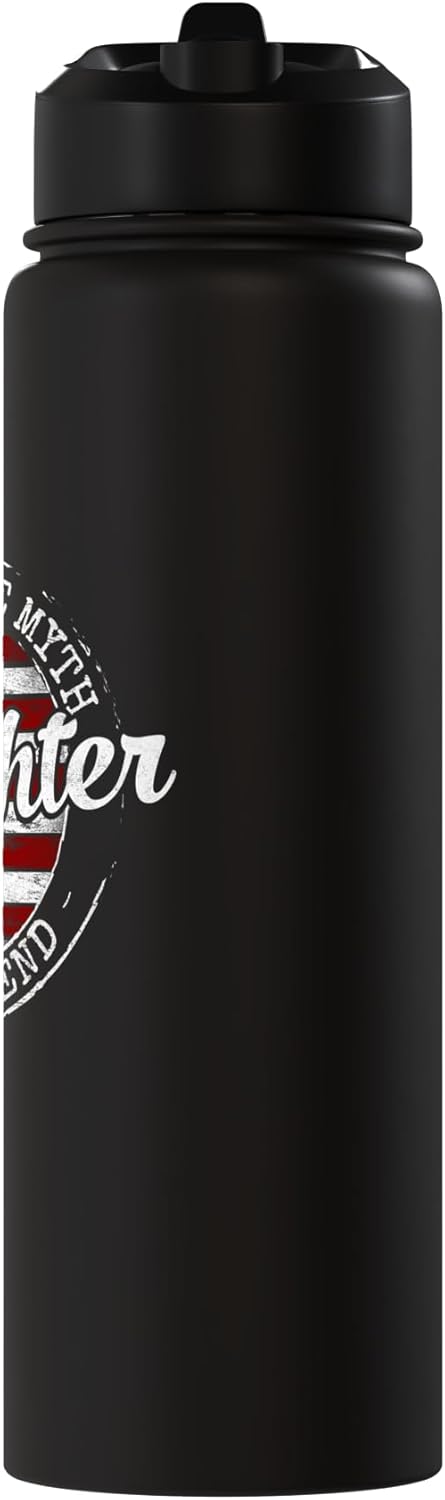Botella agua acero inox aislada con bandera USA