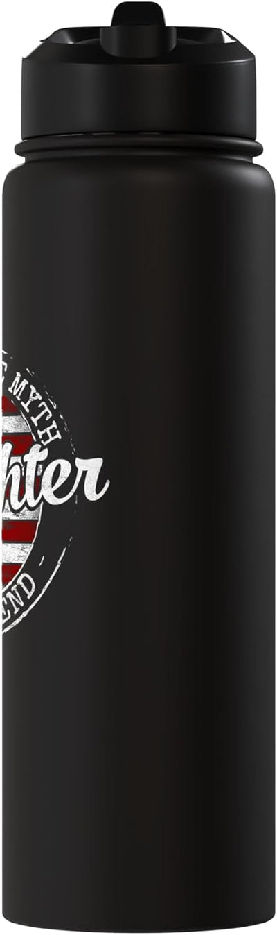 Botella agua acero inox aislada con bandera USA
