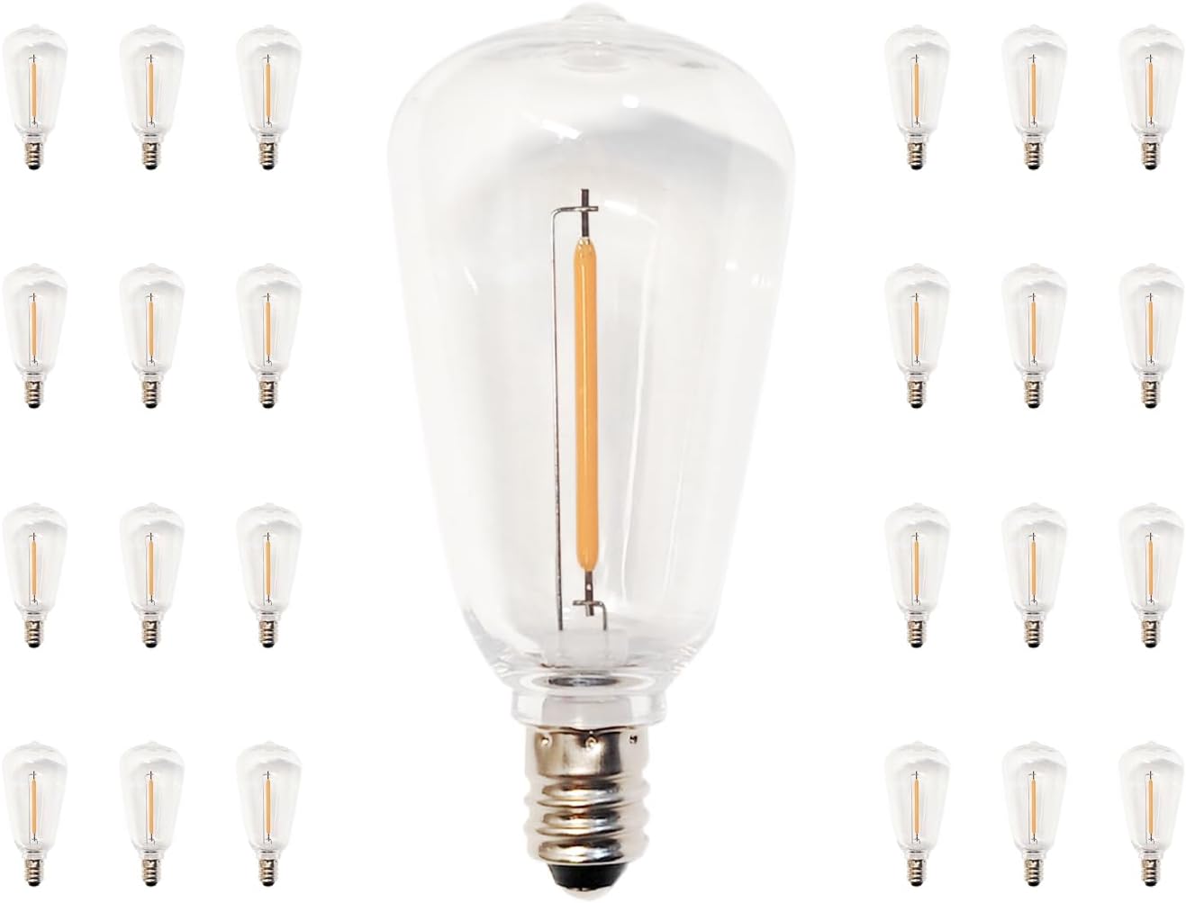 Pack 25 bombillas LED ST38 IP65 E12 blanco cálido 2700K