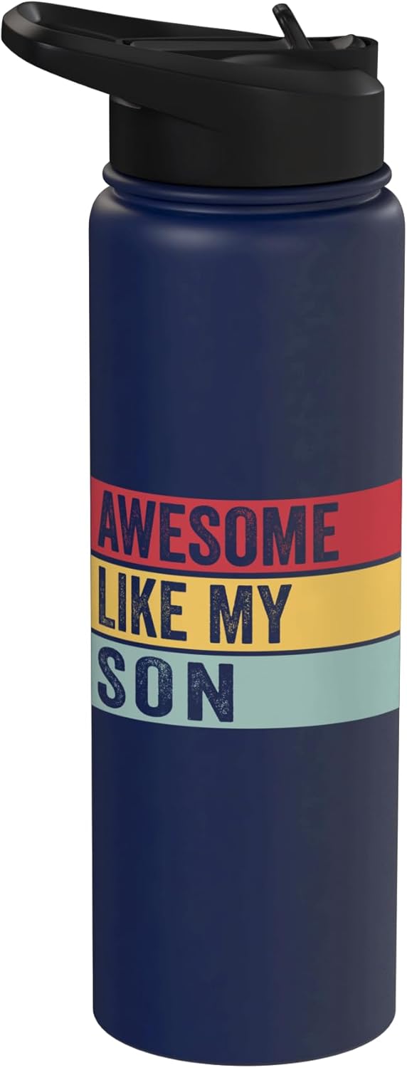 Botella de agua acero inoxidable vintage desgastado con tapa divertida