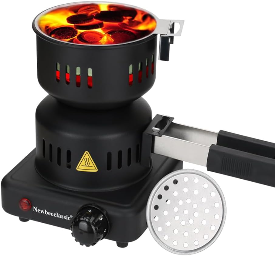 Arrancador carbón eléctrico 600W acero inox mango desmontable