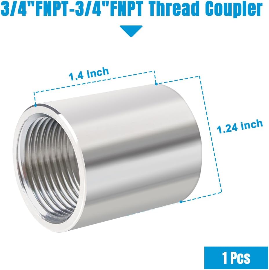 Acoplamiento tubo acero inox 304 3/4x3/4