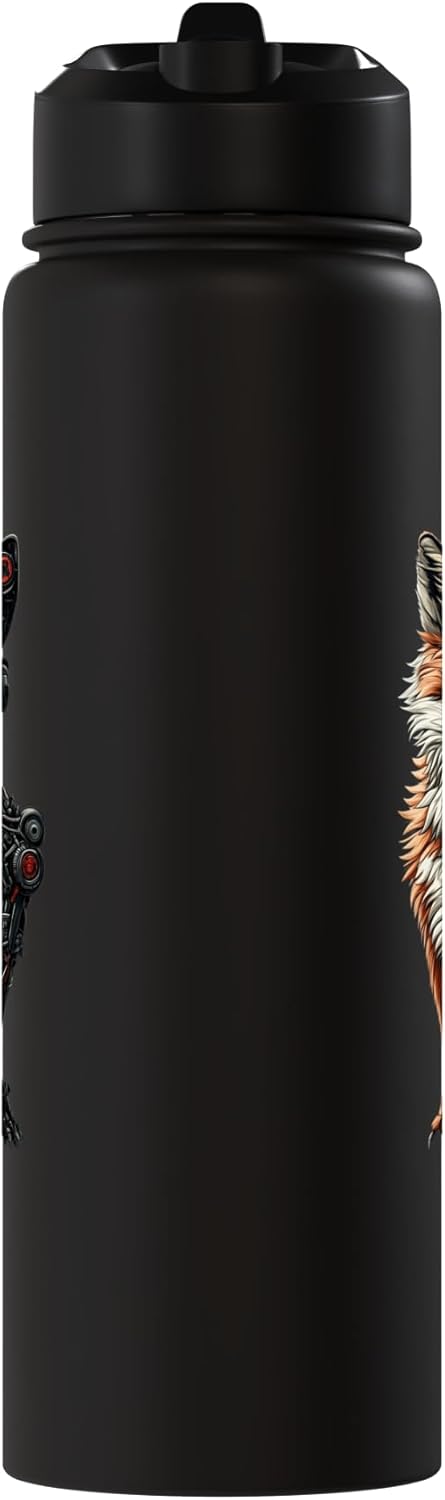 Botella de agua acero inoxidable sin BPA con forma de zorro