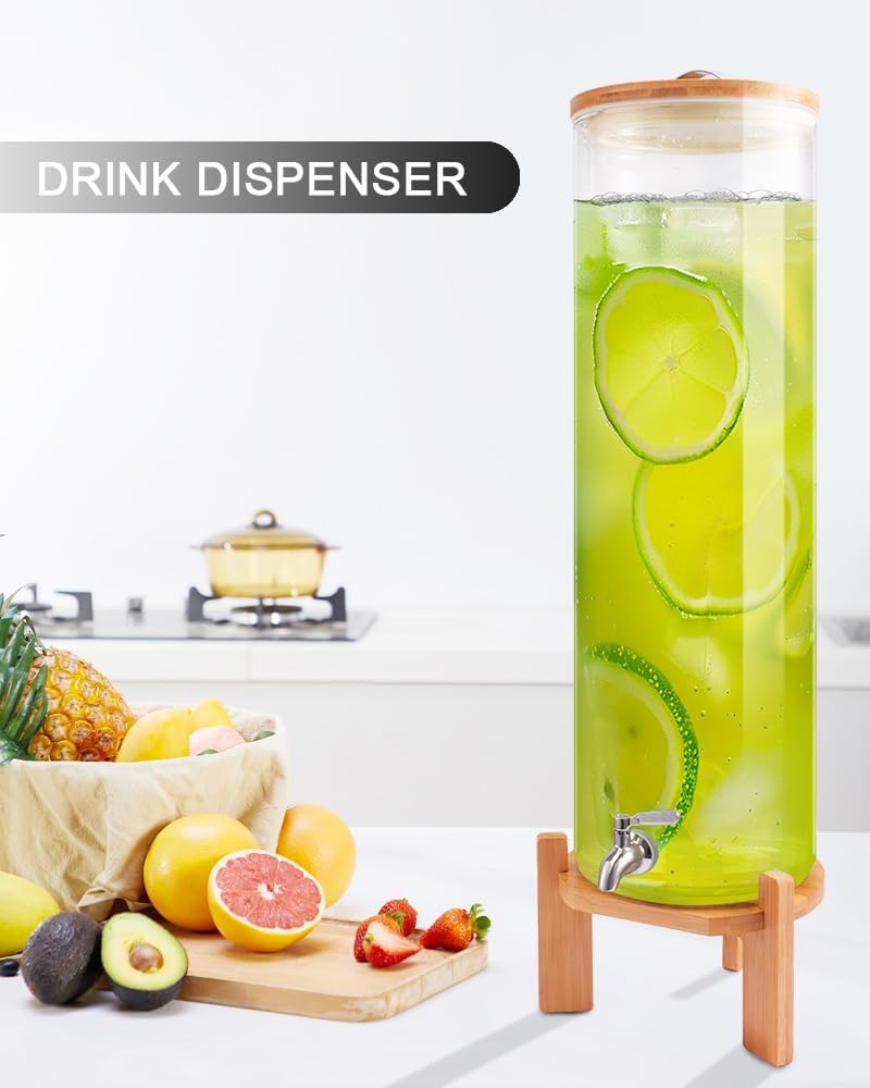 Dispensador bebidas 3.6gal vidrio con espita