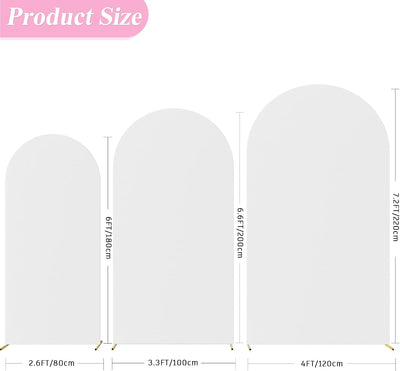 Set 3 Fundas Arco Boda 7.2x6.6x6.6x6ft 2 Caras Blanco