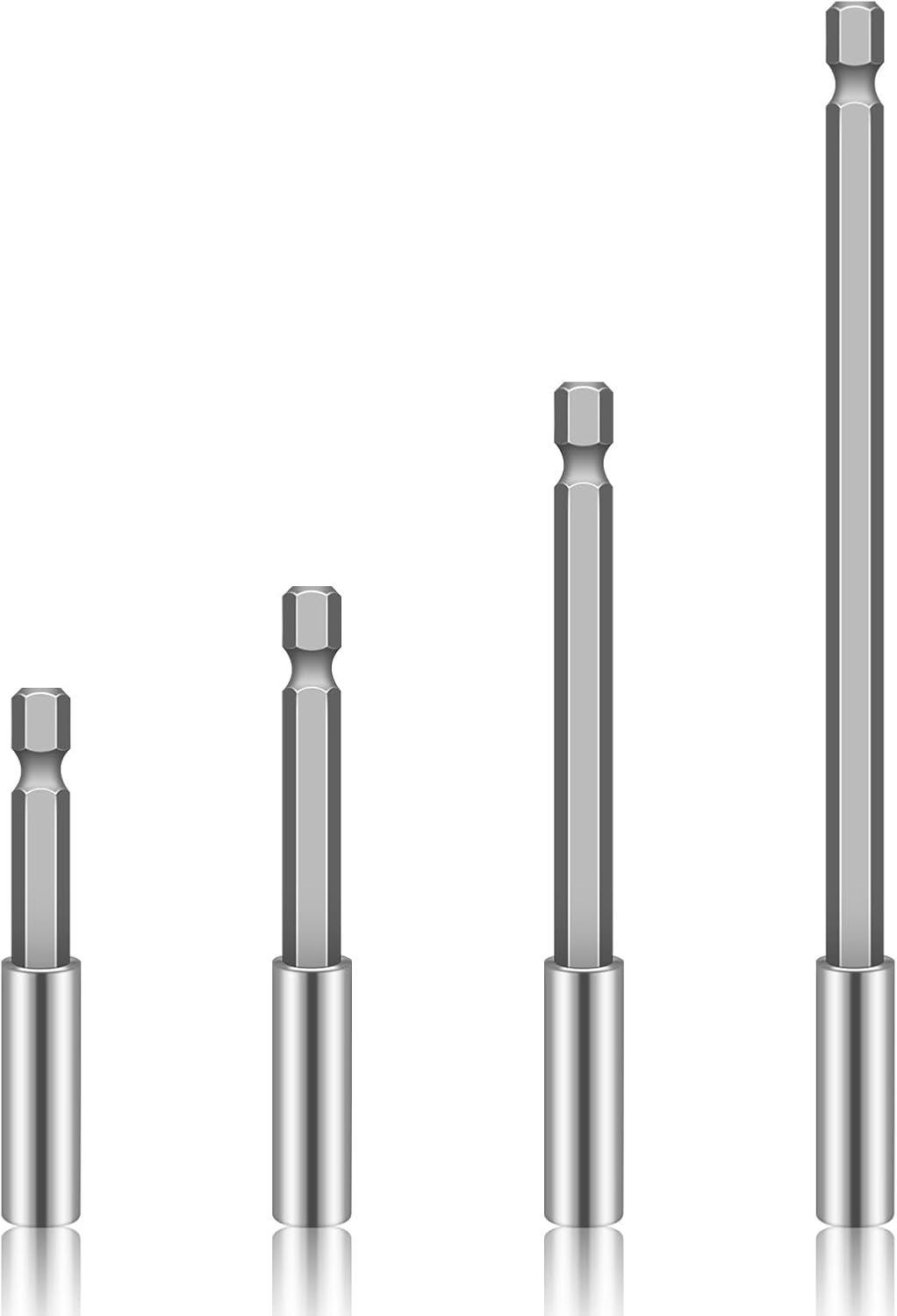 Extensión broca 1/4" acero S2 imán 2-6 pulg para auto y bricolaje