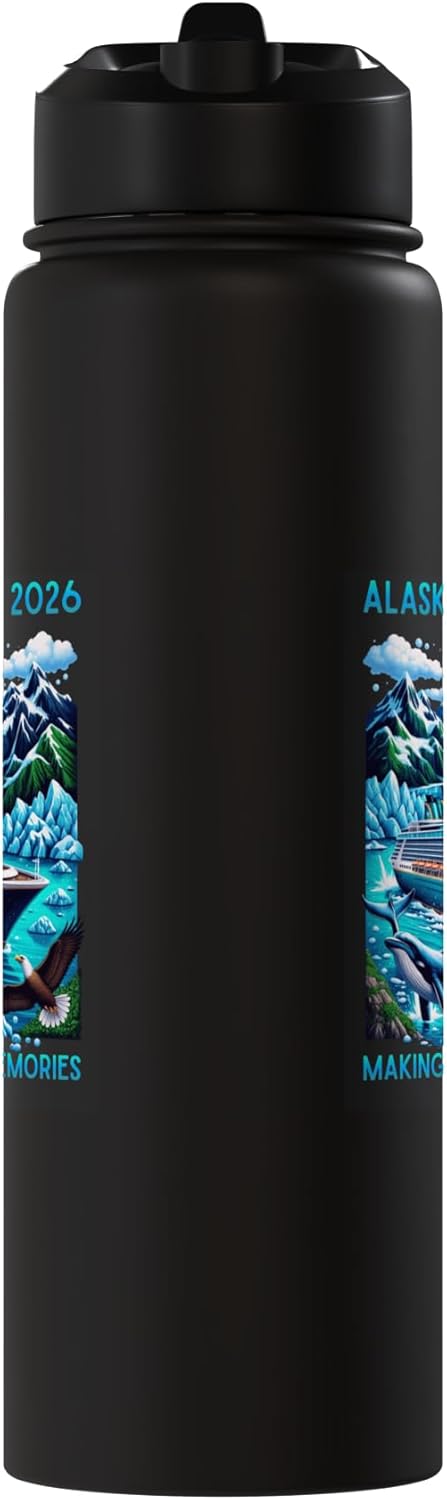Botella de agua acero inoxidable aislada Alaska Cruise 2026