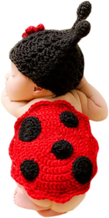 Accesorios foto bebé Navidad traje ganchillo unisex rojo