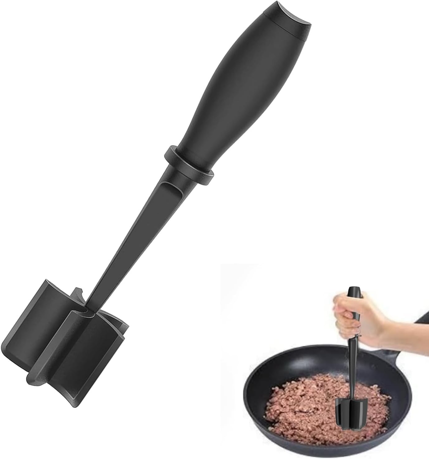 Triturador de carne molida antiadherente negro