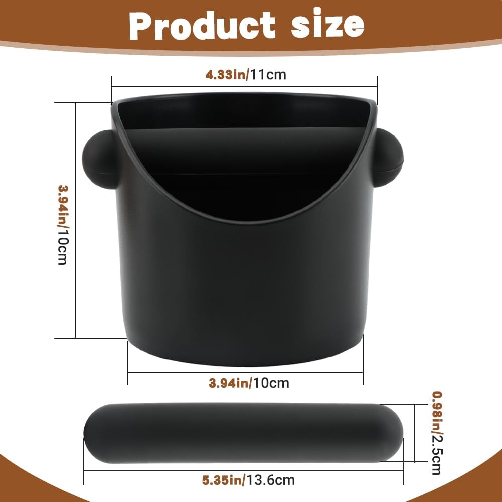 Caja café expreso 4.3pulg contenedor plástico extraíble negro