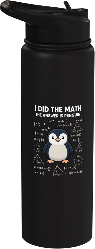 Botella agua acero inox aislada pinguino divertida