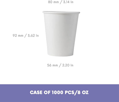 Taza papel 8oz blanca composta 1000uds