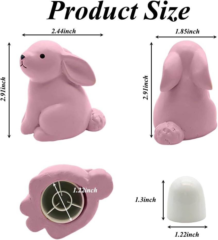 Tapas pernos inodoro conejo Pascua 4 piezas rosa azul