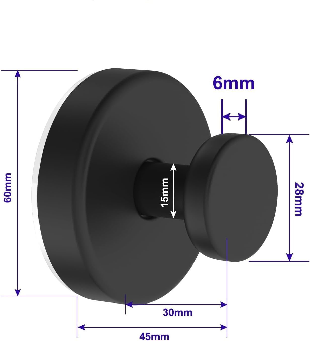 Ganchos ventosa adhesivo para baño cocina set 2 negro