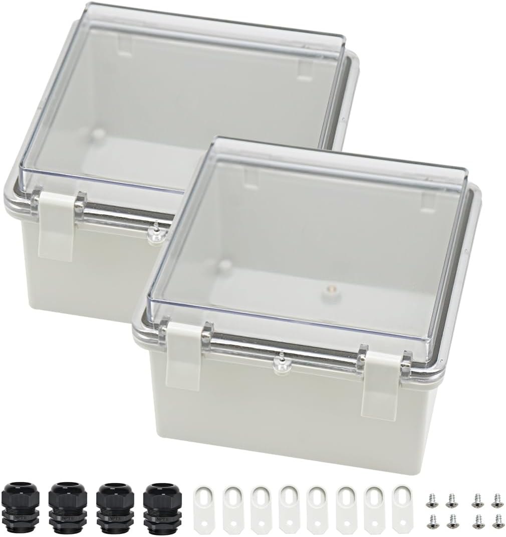Set 2 cajas conexiones ABS IP65 impermeable exterior