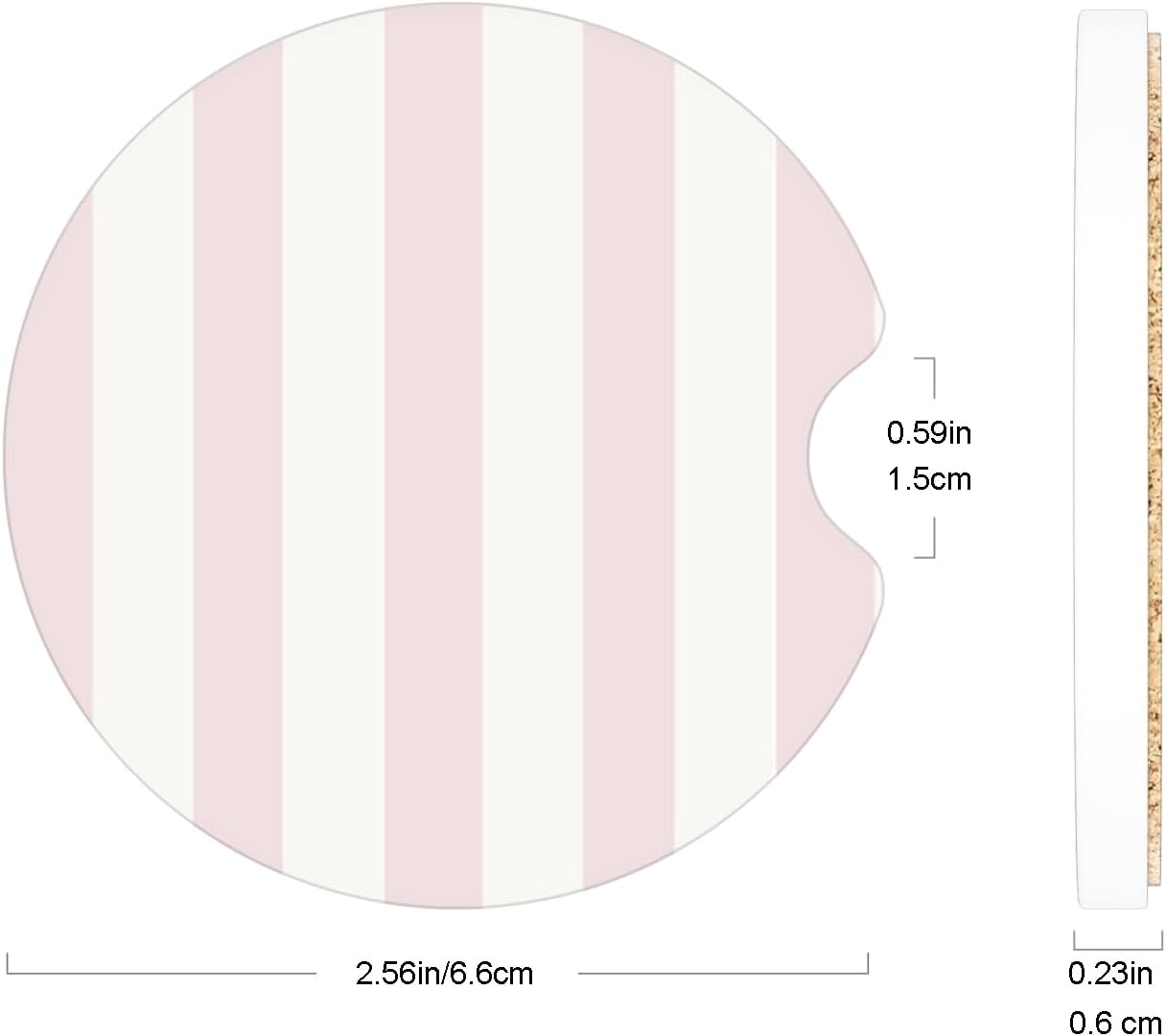 Portavasos cerámica coche para mujer rosa clásico set 2