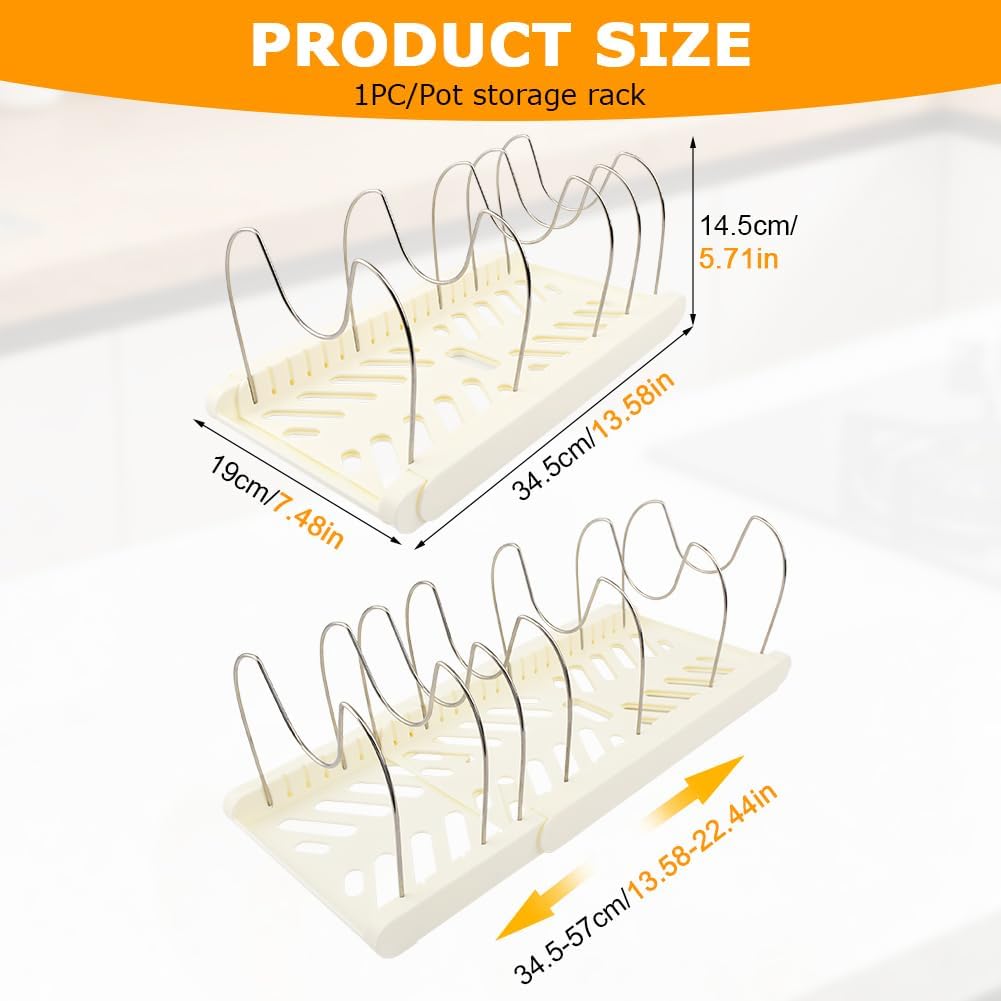 Organizador expandible para ollas y sartenes con 10 compartimentos ajustables